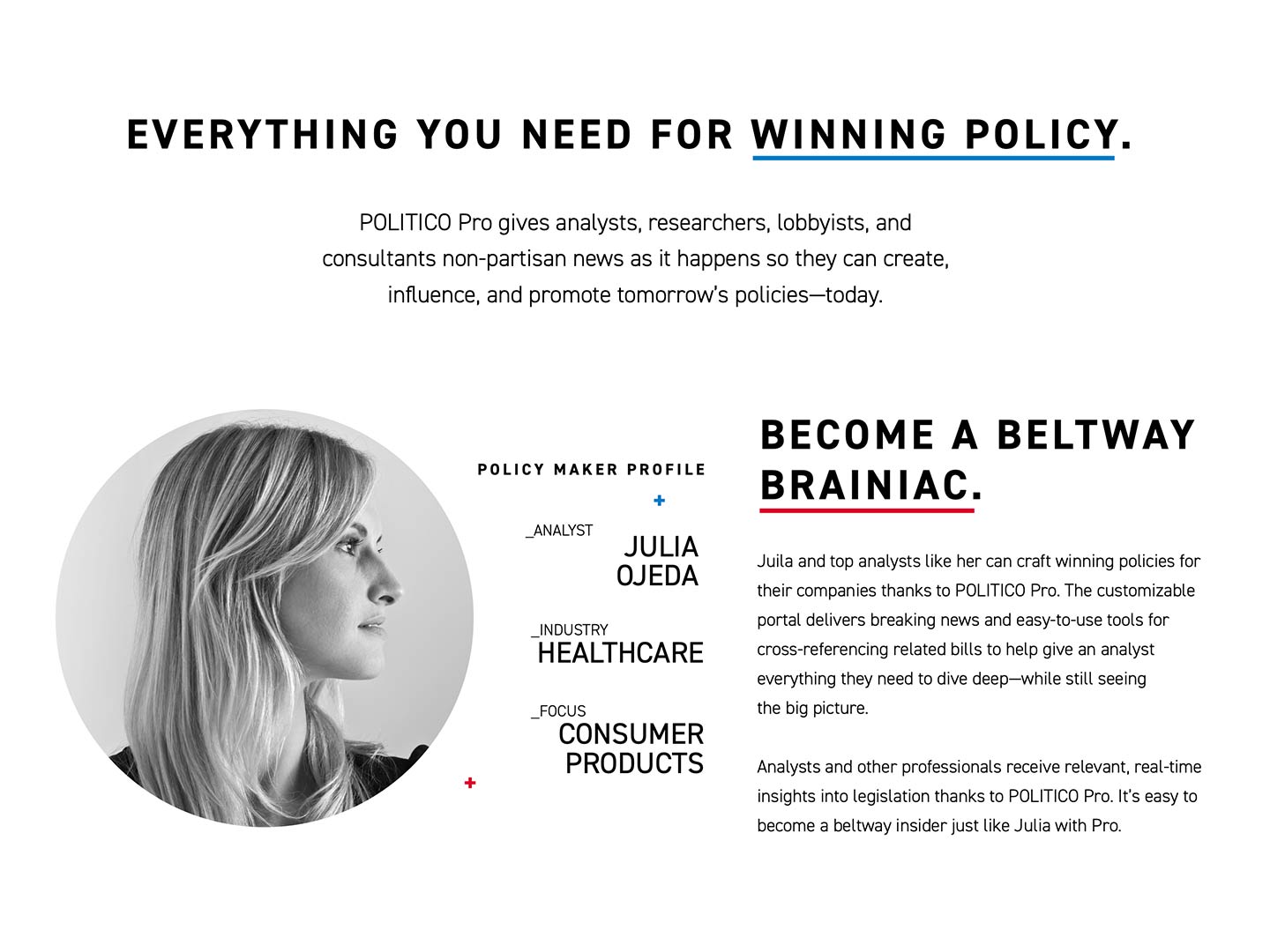 PoliticoPro Profiles Landing Page
